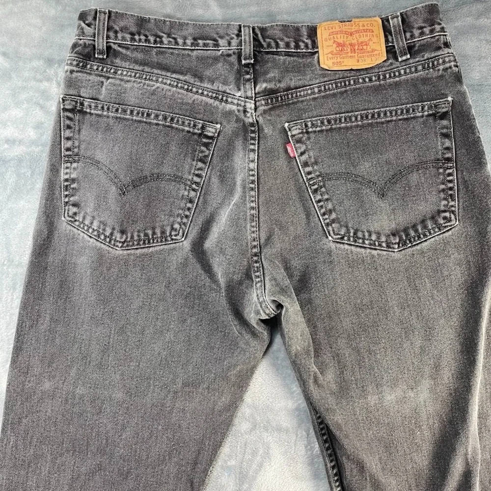Vtg Levis 505 Jeans Red Tab 38x30 Fits 36x29 Distressed Black Faded Canada 90s